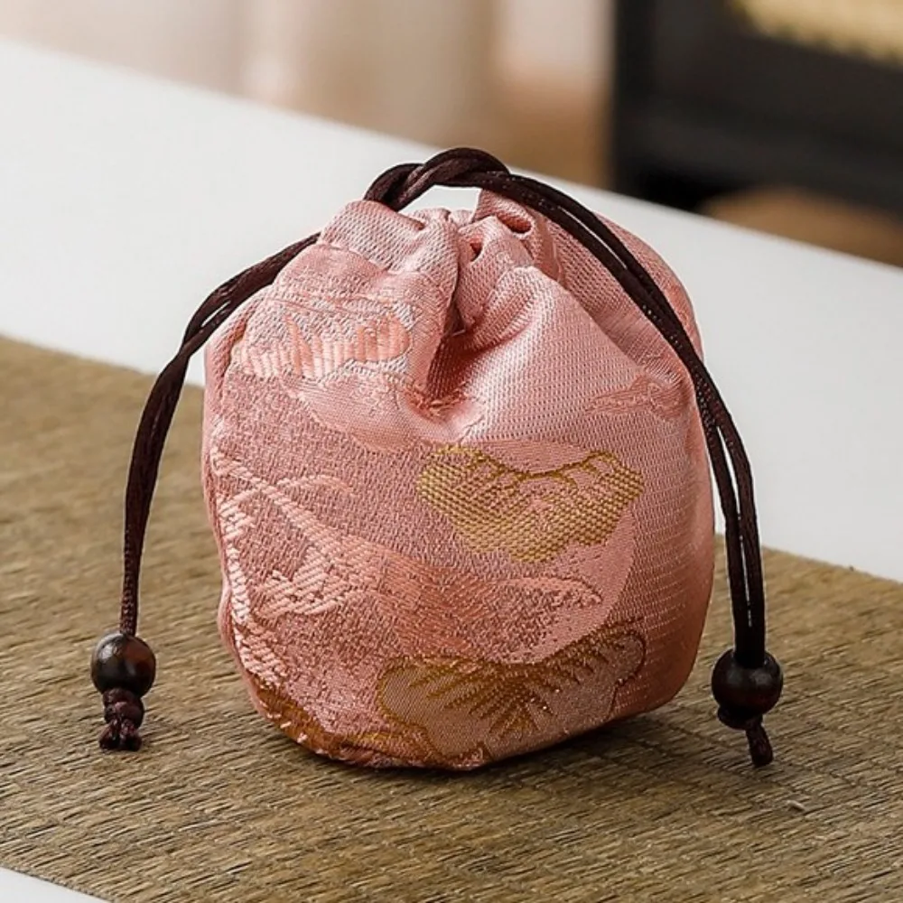 Chinese Style Teacup Drawstring Cloth Pouch Multifunctional Portable Small Item Pouch Practical Exquisite Teaware Storage Bag