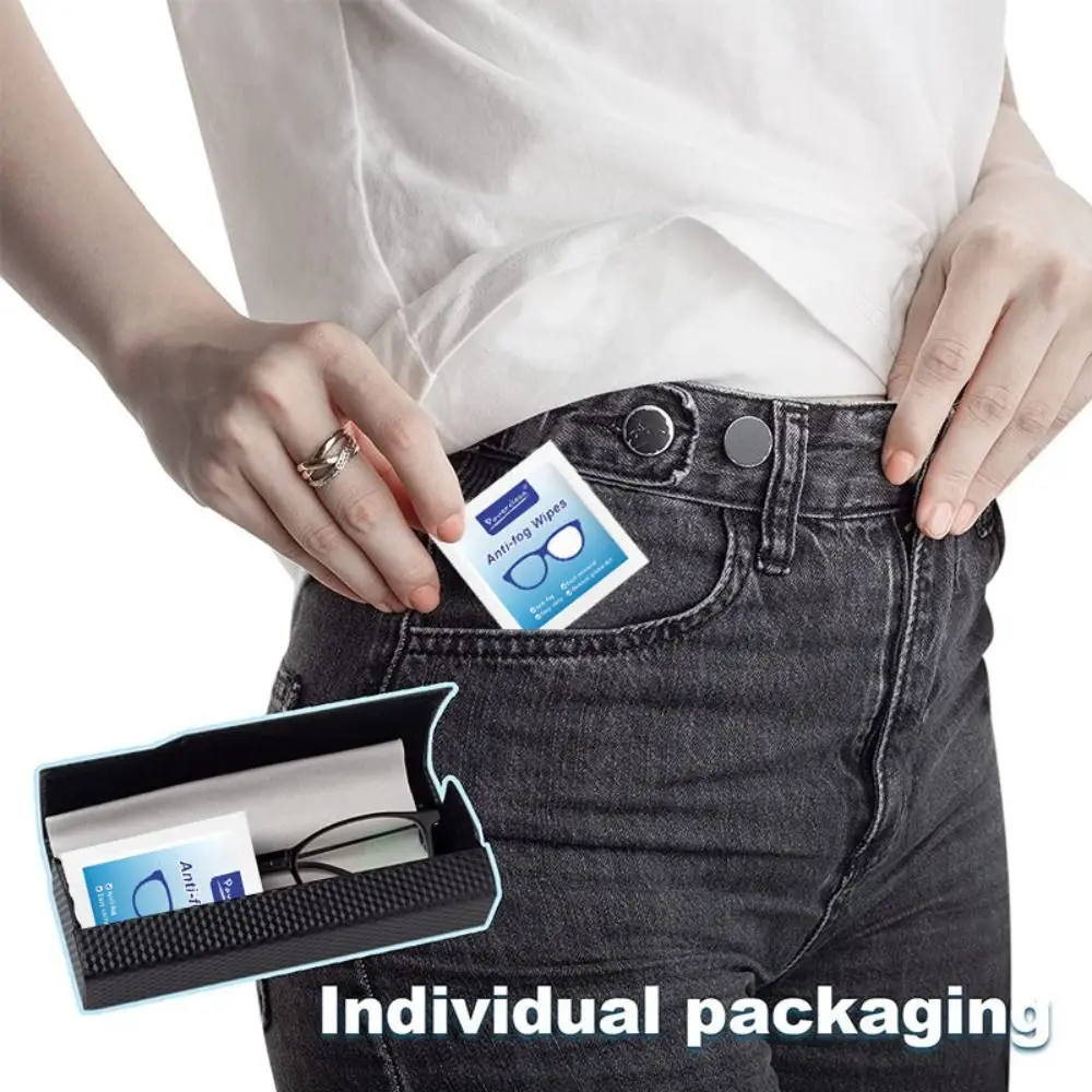 100Pcs/Box Glasses Cleaner Wet Wipe Disposable Anti Fog Misting Dust Remover Cleaning Lens Wipes Sunglasses Phone Screen glasses cleaning wipes