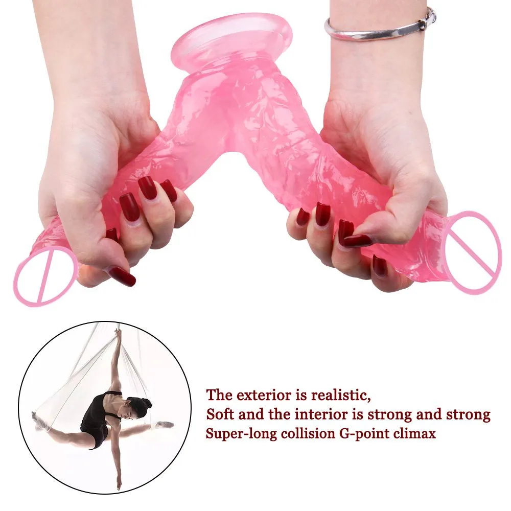 Double Dildos Female Masturbation Double Penetration Vagina Anus Big Penis Suction Cup Sex Toy Strap on Two Dildo sex toys