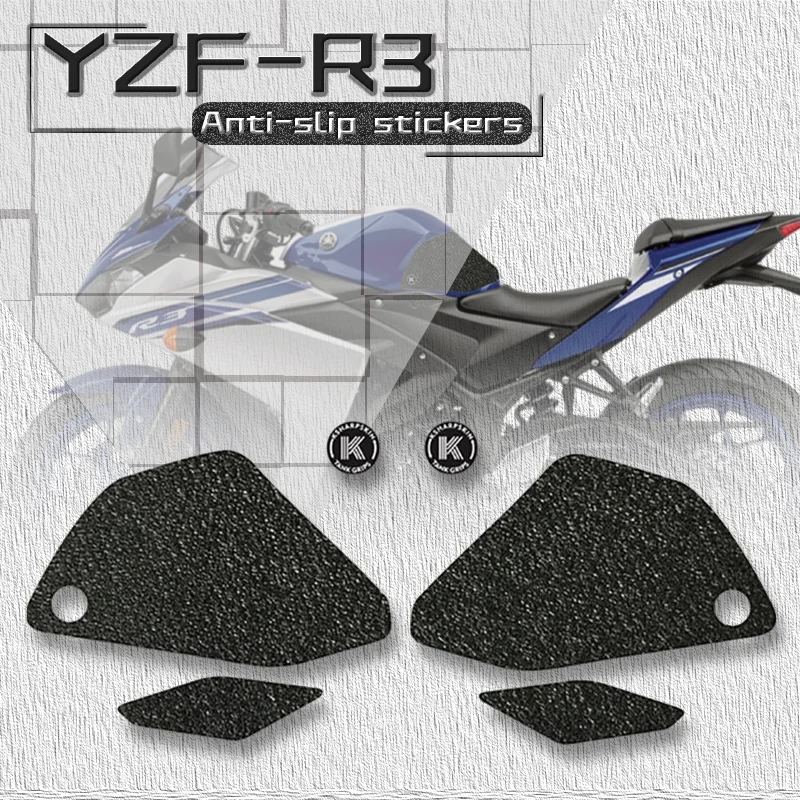 YAMAHA YZF-R3 YZF-R25 YZF R3 R25 15-18 오토바이 연료 탱크 패드 보호 스티커, 탱크 그립 사이드 무릎 그립 트랙션 데칼 