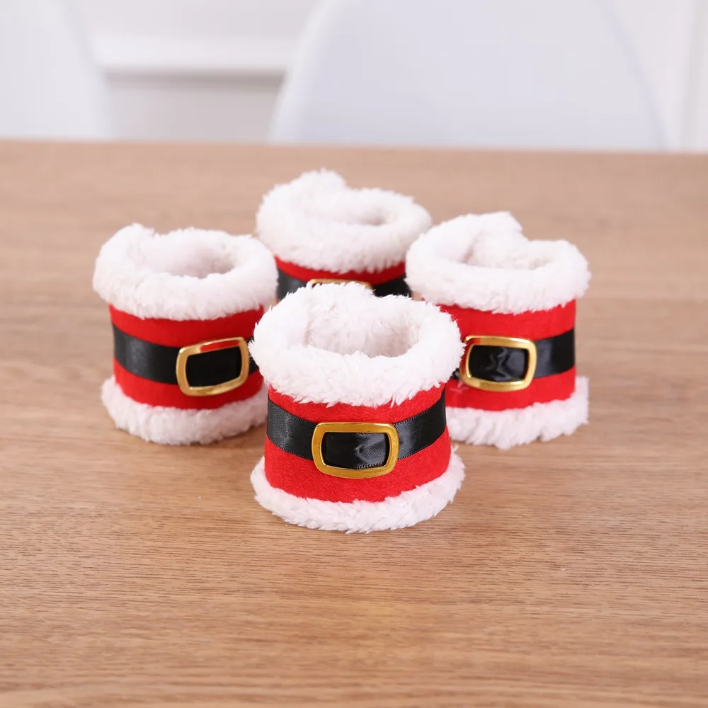 

Christmas Decorations Christmas Belt Buckle Napkin Ring New Christmas Belt Buckle Napkin Cover Creative Supplies