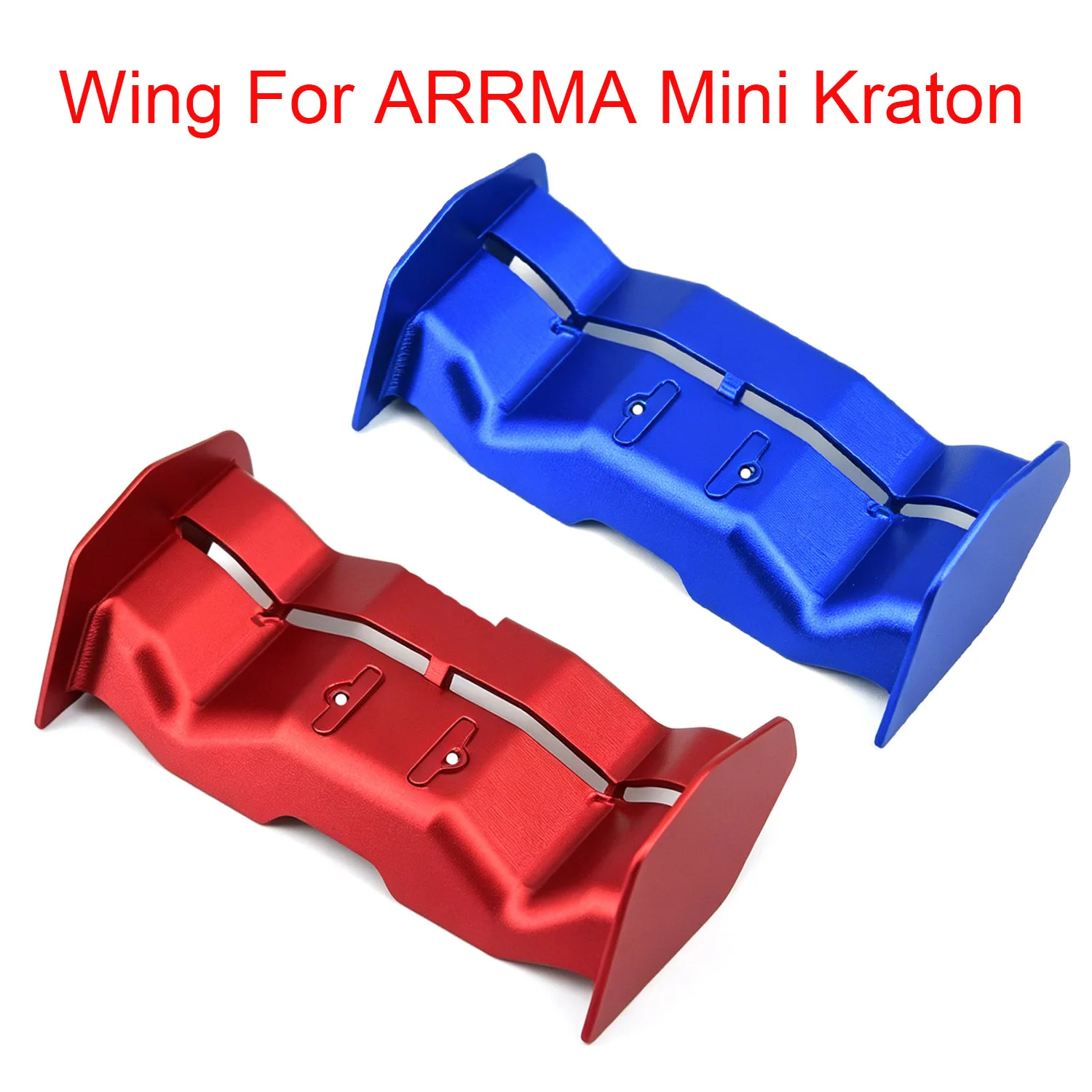 Aile ARRMA en aluminium bleu/rouge montée sur Mini Kraton 3S, vue de côté