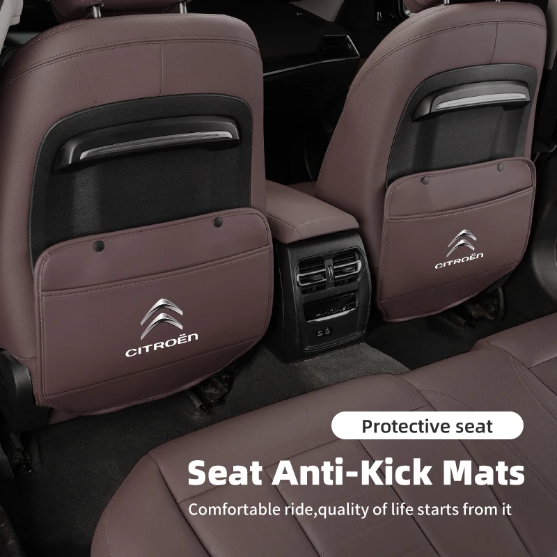 Car Seat Anti-Kick Pad Leather Back Protector Cover