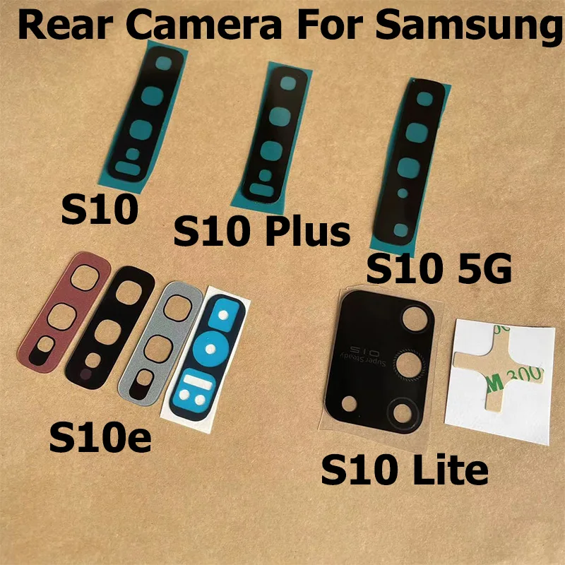 

Новый стеклянный объектив задней камеры для Samsung Galaxy S10 S10e E Plus Lite 5G с клейкой наклейкой Замена объектива камеры