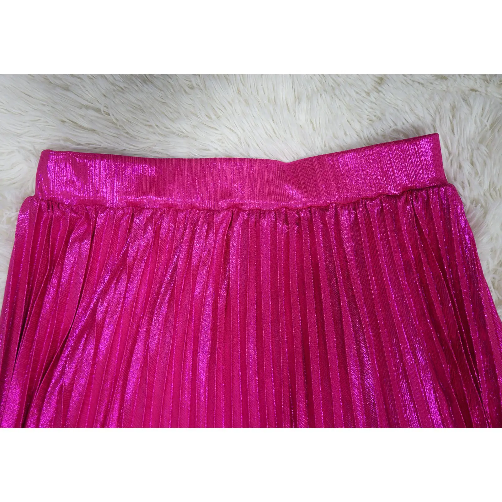 CM.YAYA Women Fashion 2024 Spring High Side Split Big Swing Pleated Floor Length Skirt High Waist Street Party Long Maxi Skirts