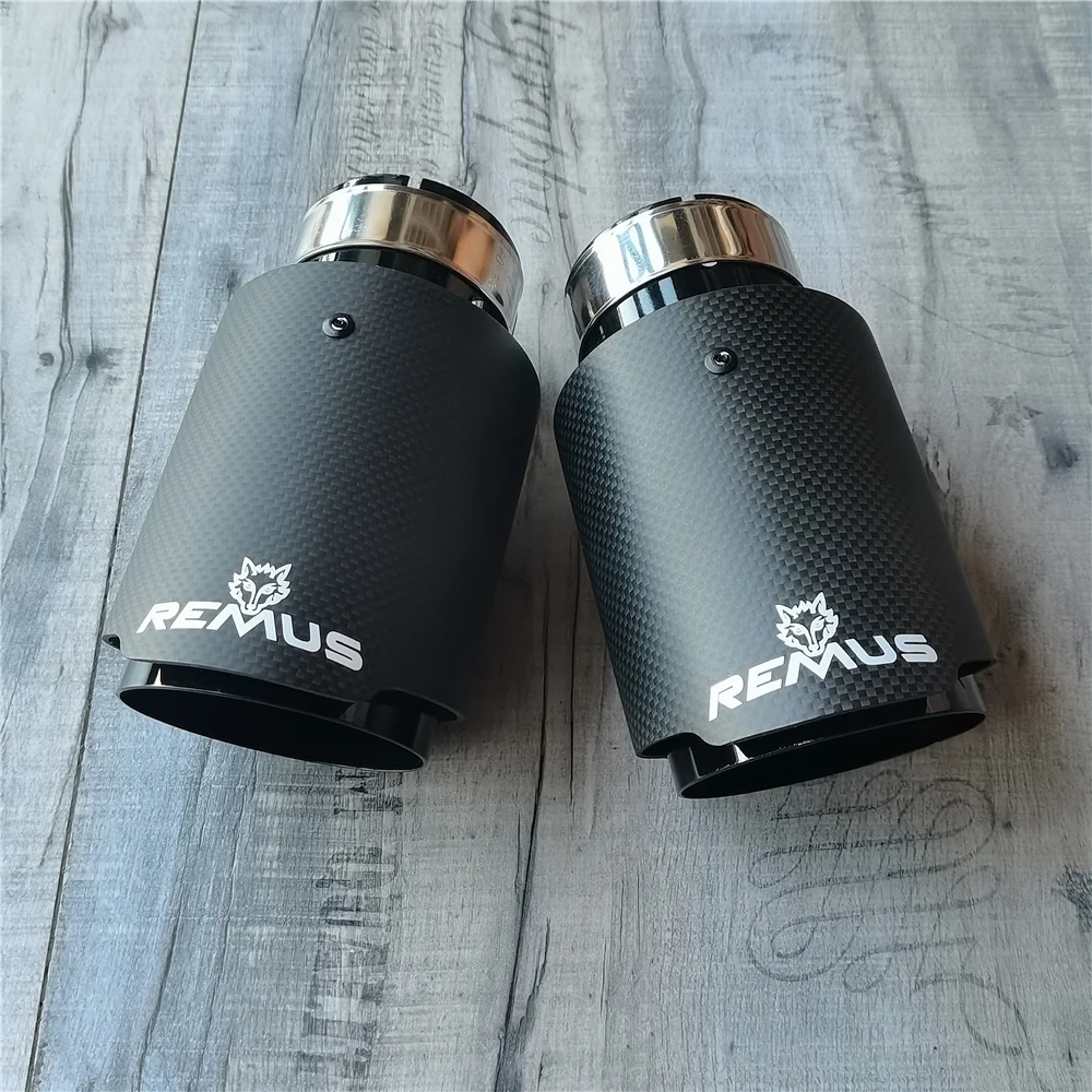 Remus-Style Matte Carbon Exhaust Tip 2