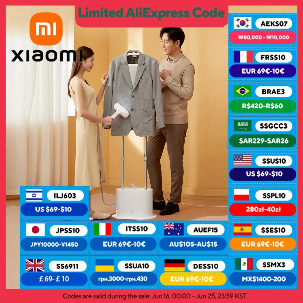 XIAOMI MIJIA آلة تنظيف الملابس بالبخار 2200 واط ال...