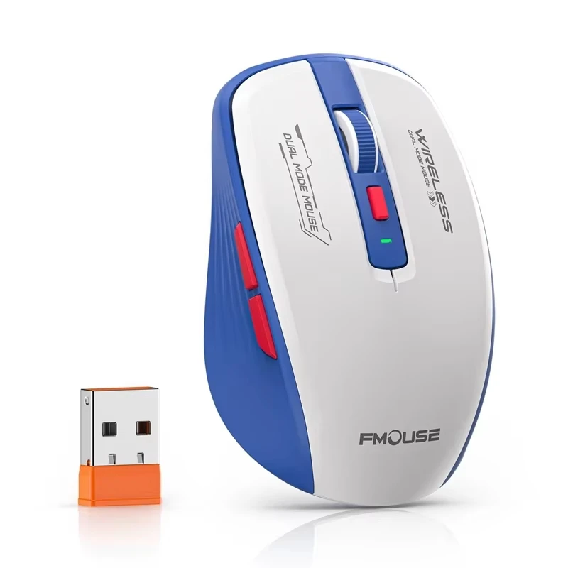Enhanced Wireless Bluetooth Dual Mode Mouse - Silent & Portable with 1600 DPI