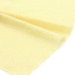Colorful Small Plaid Cotton Fabric for DIY Crafts & Decorations (145x50cm, 2mm) (Yellow and White)