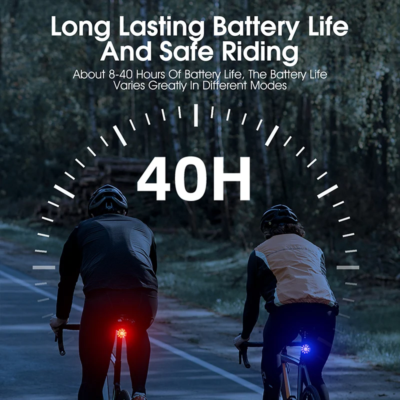 WEST BIKING Colorful Bike Taillight Smart Brake Sensor Tail Light USB Charging Mini Portable Bicycle Rear Light Bike Accessories