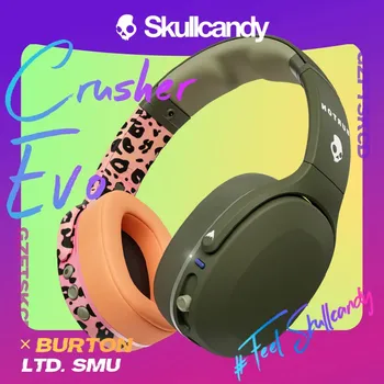 Choice Skullcandy BT CRUSHER EVO × BURTON SMU LTD Wireless Bluetooth Earphones Low latency Headset Noise Reduction Headphones 1