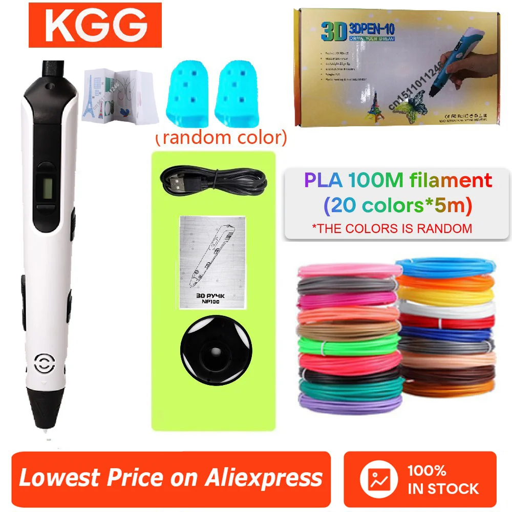 3D Printing Pen PLA Consumables LCD 3D Graffiti Tool 9M Consumable 3d printing pen