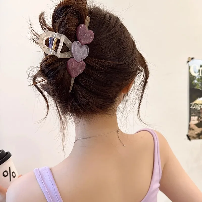 

Jelly Hearts Hair Clip for Women Fashion French Elegant Hairgrips Korean Love Hair Claw Clips Girls Hairpin New Hair Accessories