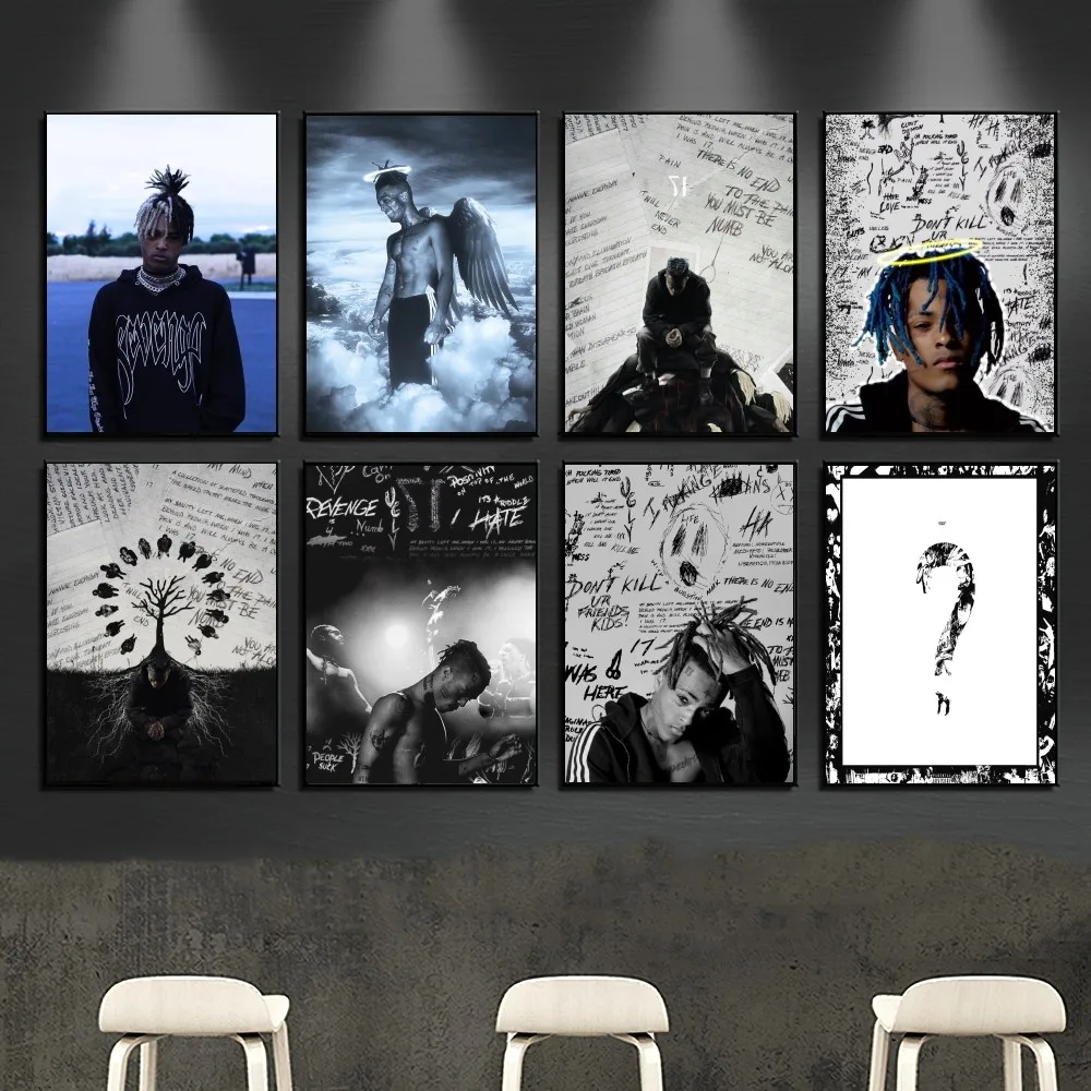 Poster Prints X-XXXTentacions 17 Rapper Poster Gallery Prints Wall Decals Home Decor Decoration Self Adhesive Living Room Sticker