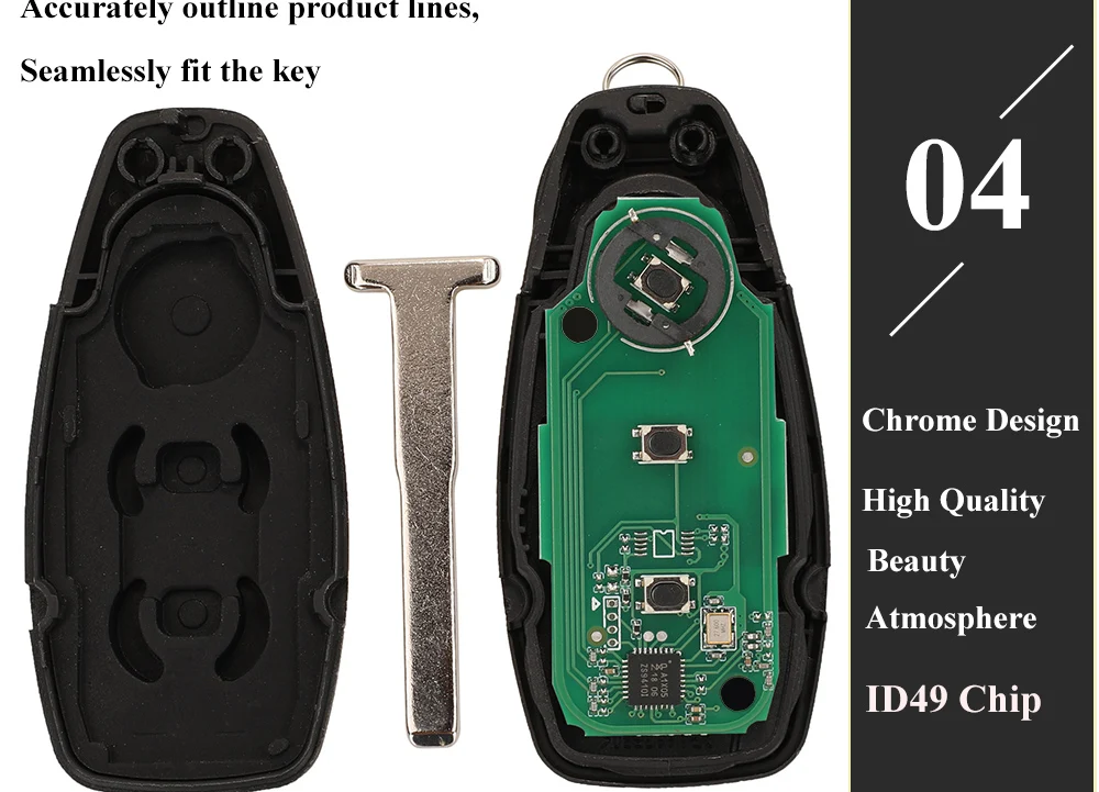 Keyforkess Full Smart 3 pulsanti telecomando portachiavi 433MHz Chip di ID49-pcf7953 per Ford Grand c-max Focus Kuga Fiesta 2016 KR5876268 - Sd667c2320251471ca7eb411278b26767a