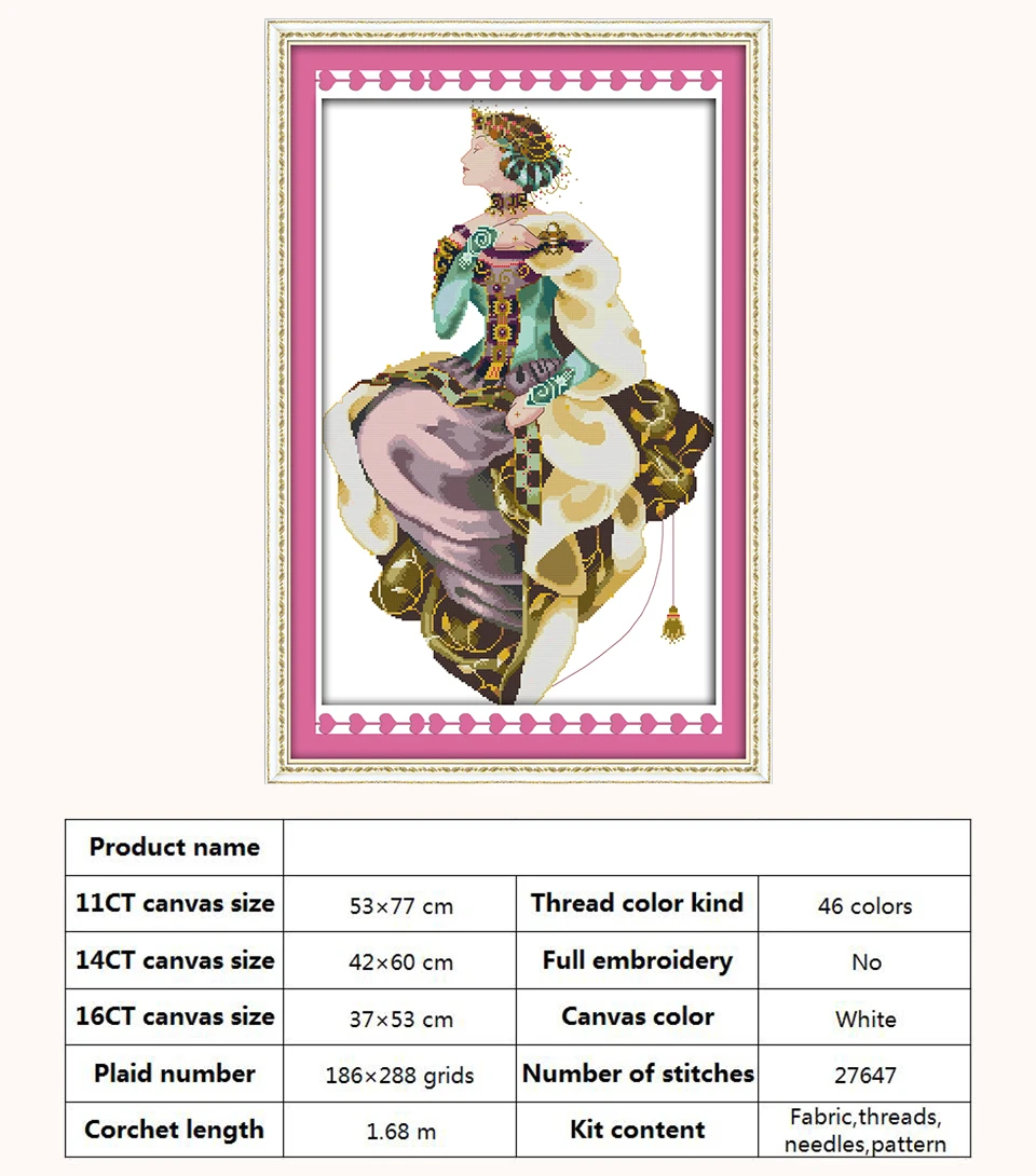 Winter Queen Patterns Counted Cross Stitch Set DIY 11CT 14CT 16CT Stamped DMC Cross-stitch Kit Embroidery Needlework Home Decor