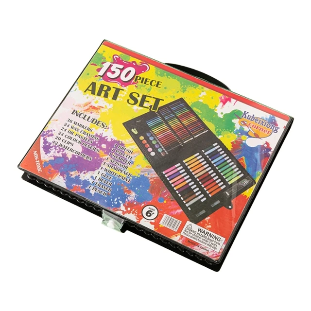150 Pieces Kids Deluxe Artist Drawing Painting Set Portable Wooden Case  With Oil Pastels Crayons Colored Pencils Marker - Art Sets - AliExpress