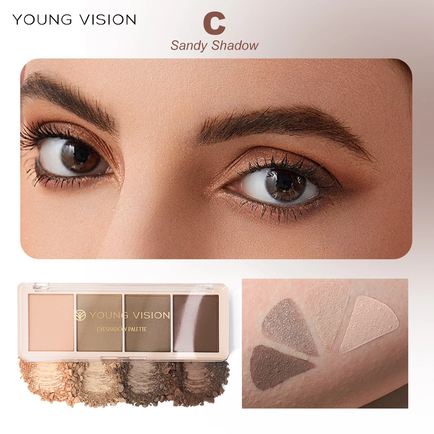 YOUNG VISION 4-color eyeshadow disc with pearl gloss and matte large ground color scheme for daily makeup eyeshadow 2