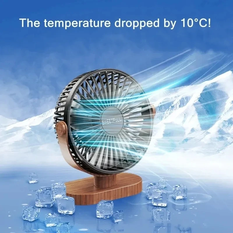 

Xiaomi Electric Fan Home Office Room Silent Desktop USB Air Cooling Fan Wood Grain 360° Rotation 3 Gear Adjusted