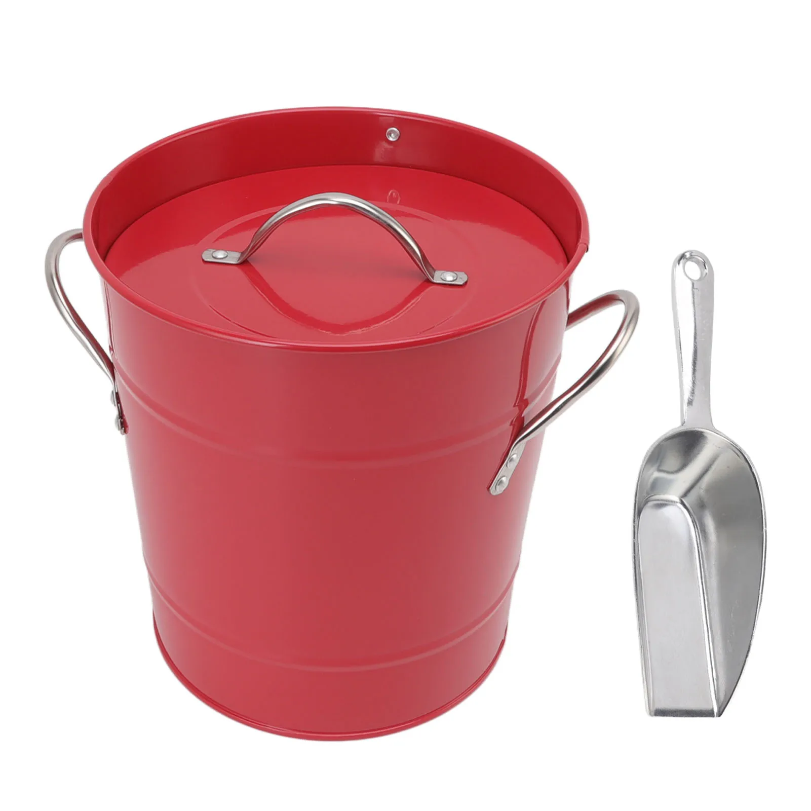 Ice Bucket with Ice Shovel Galvanized Sheet Plastic Beer Chiller Bin for Bar Home Outdoor Picnic