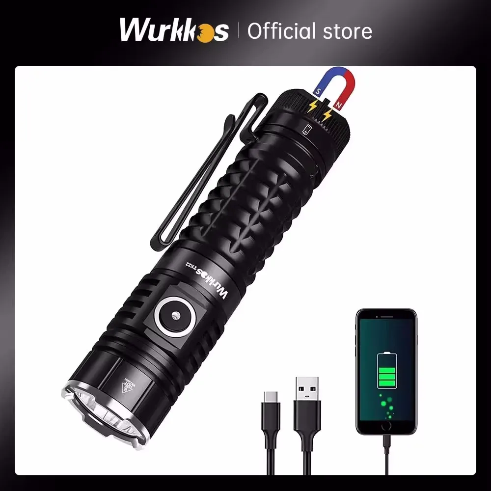 Wurkkos Ts22 Rechargeable 21700 Led Flashlight Xhp70.2