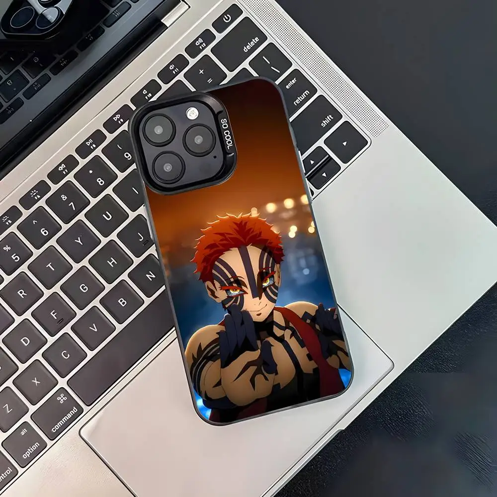 Stylish Akaza Anime Shockproof Black Candy Matte Phone Case