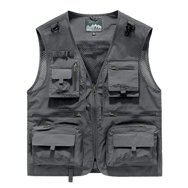 New 2024 Outdoor Leisure Vest Men's  Multi-Pocket Breathable Outdoor Sports Coat High-Quality Design Leisure Vest Men