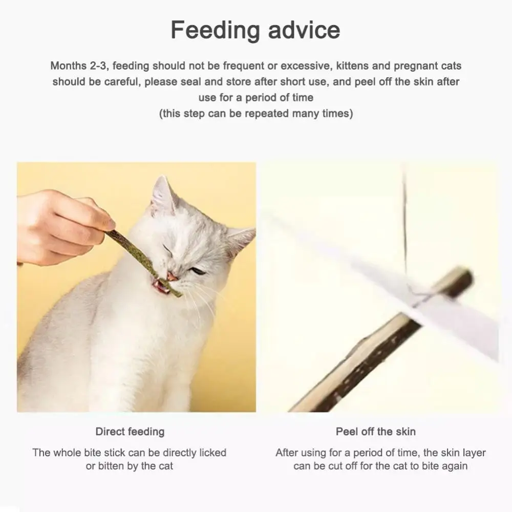 Title 8, 6pcs Natural Matatabi Cat Stick Mint Caught Bit...