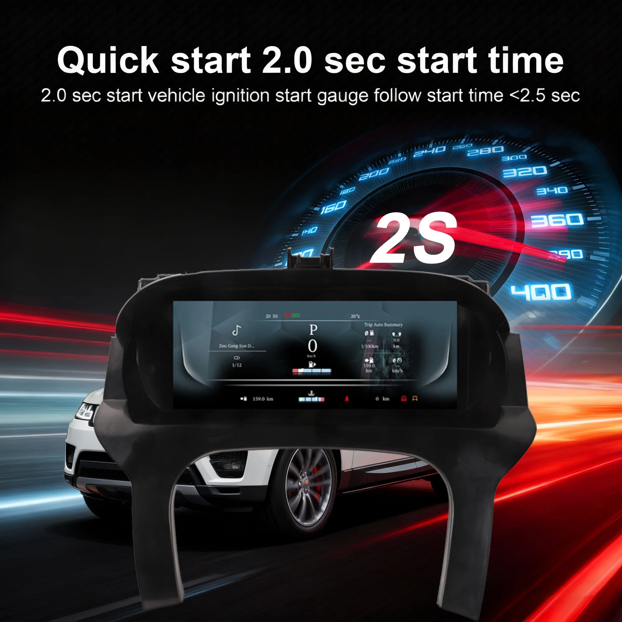 Digital Instrument Cluster For Land Rover Evoque 2012-2019 iOS Carplay,Speedomet