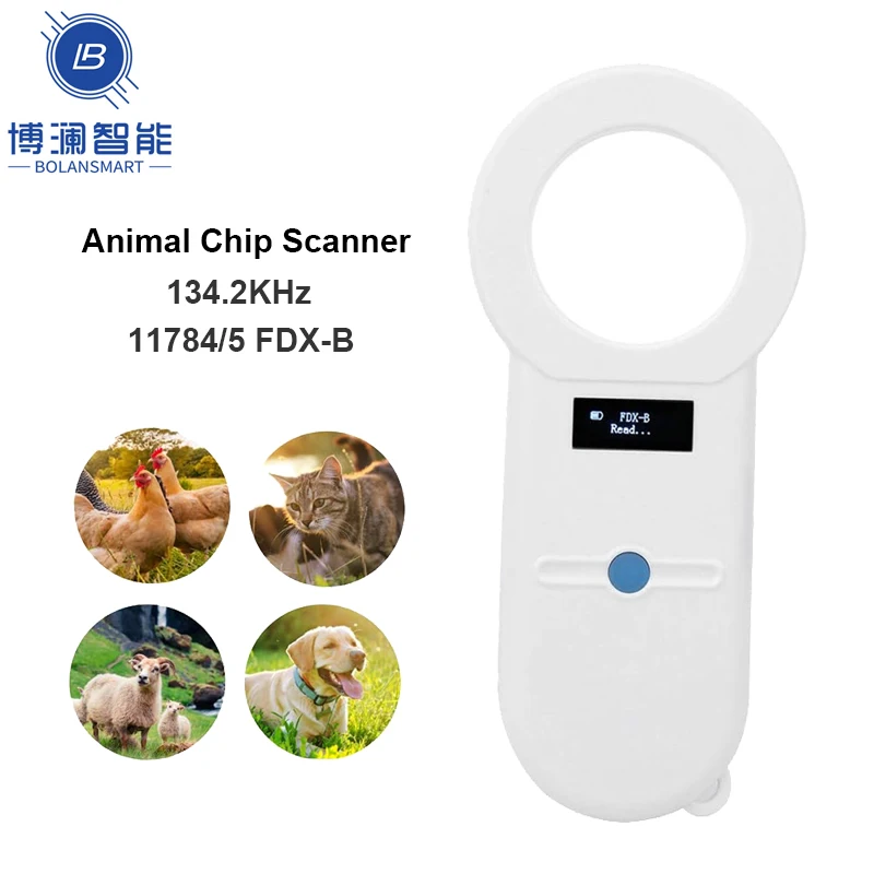 

Считыватель чипов идентификации животных 134,2 FDX-B, 11784/5 кГц, перезаряжаемый сканер микрочипа для собак с OLED-дисплеем для домашних животных