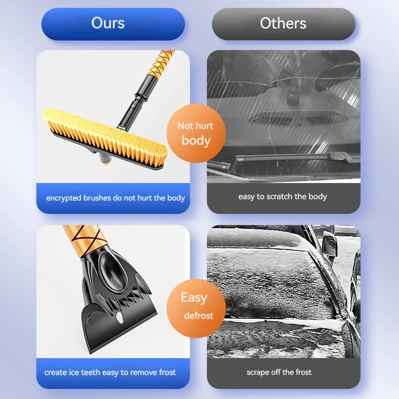 Snow clearing/ice scraping dual-purpose snow shovel Portable household/vehicle multi-functional snow removal set hand tool 2