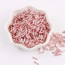 Vibrant Twisted Glass Bugle Beads for Jewelry and Garment Design (300 Pieces) (Purple Pink11)