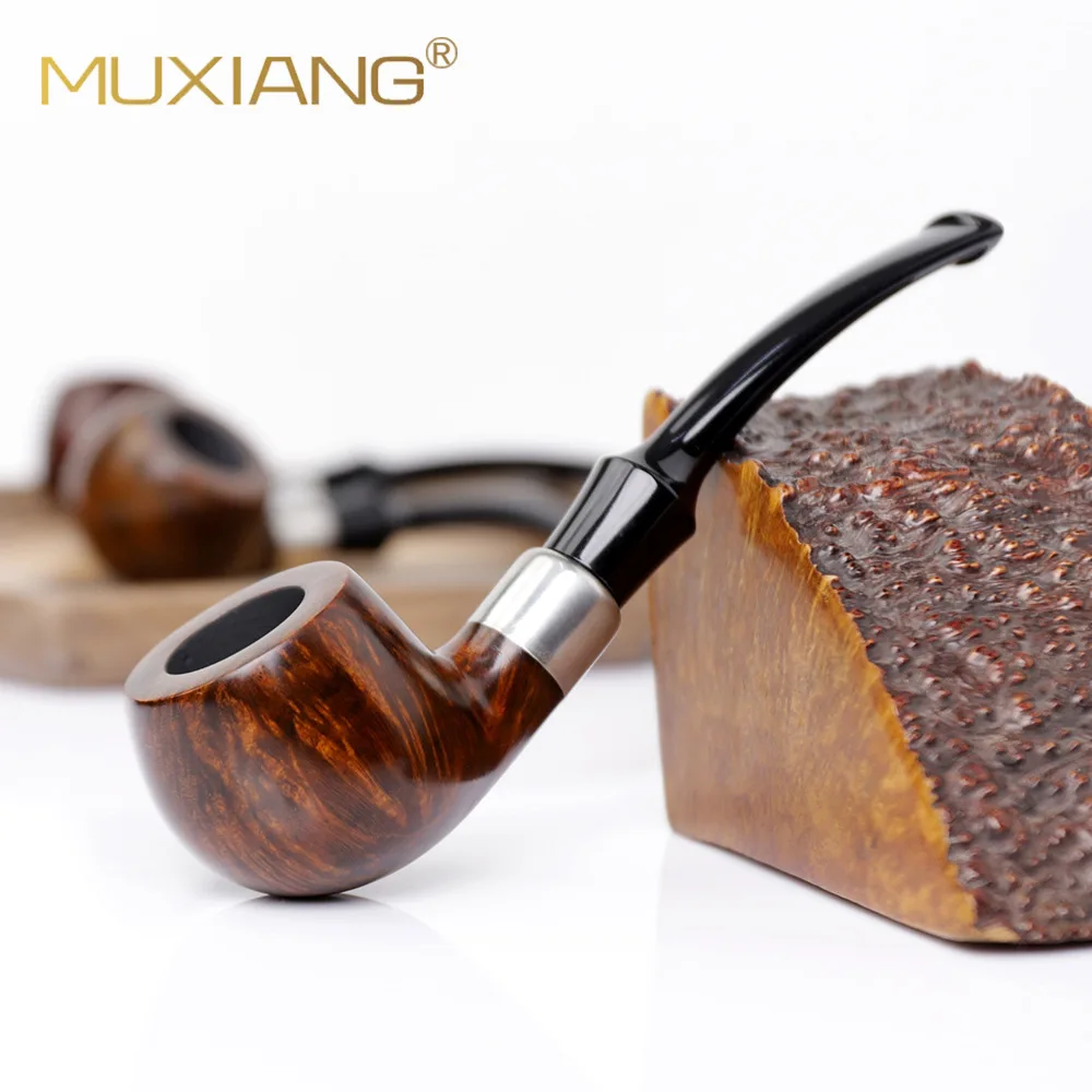 Natural Solid Wood Smoking Pipe  Portable Handmade Tobacco Pipe Smoking Accessories