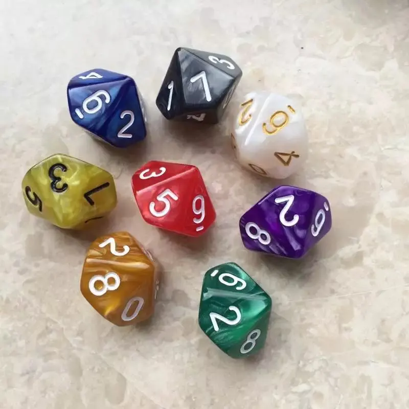 10 Pcs/set 0-9 Digital Dice 10-sided Educational Games Entertainment Accessories