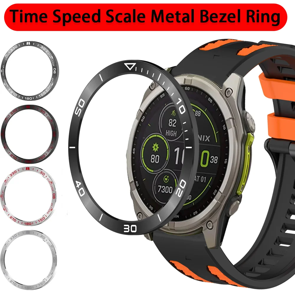 Enhanced Metal Bezel Ring with Time Speed Scale