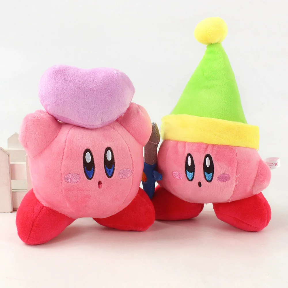 

15-20cm Anime Star Kirby Stuffed PP Cotton Plush Toys Kawaii Room Decor Cartoon Pendant Love Dolls Birthday Gift for Children