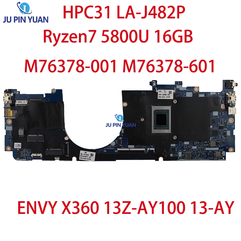 

Used Laptop Motherboard For HP ENVY X360 13Z-AY100 13-AY M76378-001 M76378-601 UMA Ryzen7 5800U 16GB HPC31 LA-J482P 100% Working