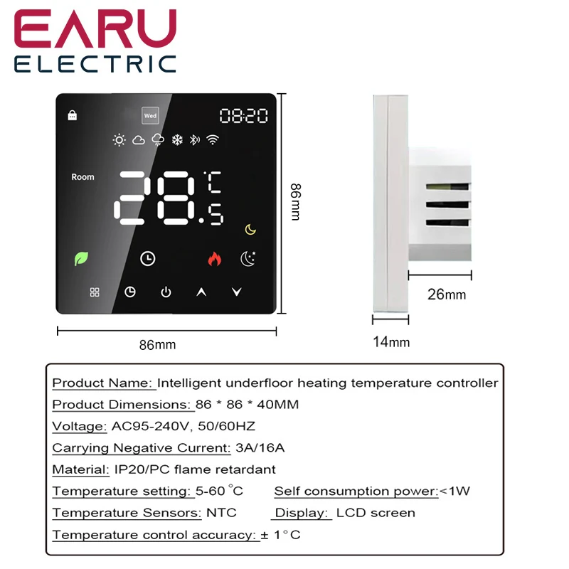 Tuya WiFi Smart Thermostat Electric Floor Heating TRV Water Gas Boiler Temperature Voice Remote Controller For Google Home Alexa electric thermostat thermostatic radiator valve