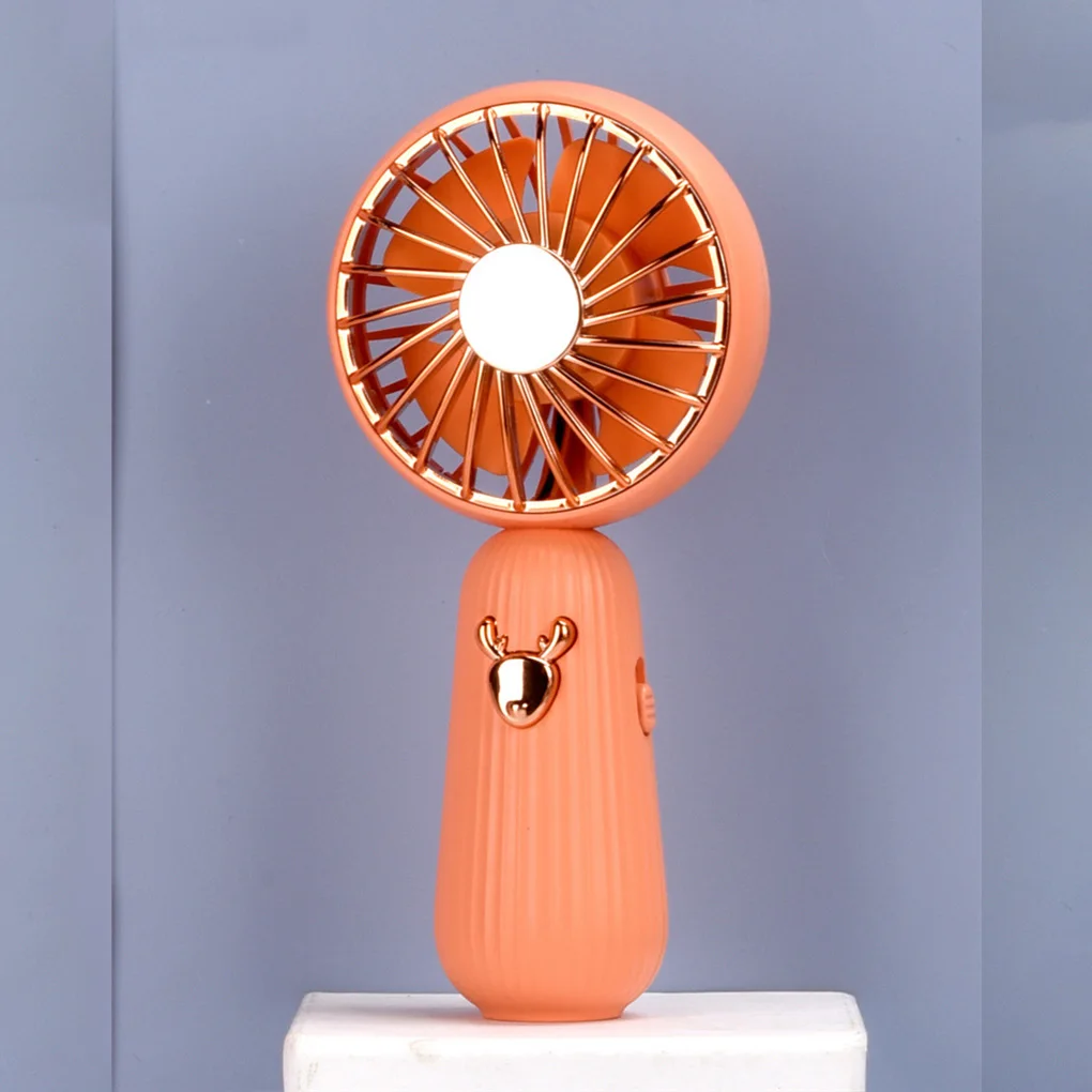 Portable Mini Fan Stylish Battery Operated Handheld Rechargeable Solid Color Handled Washable Indoor Outdoor Reading Sports Fans