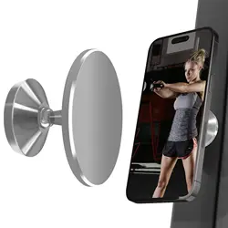 Magnetic Phone Mount & Suction Holder for Hands - Free Workout Videos (WHITE)