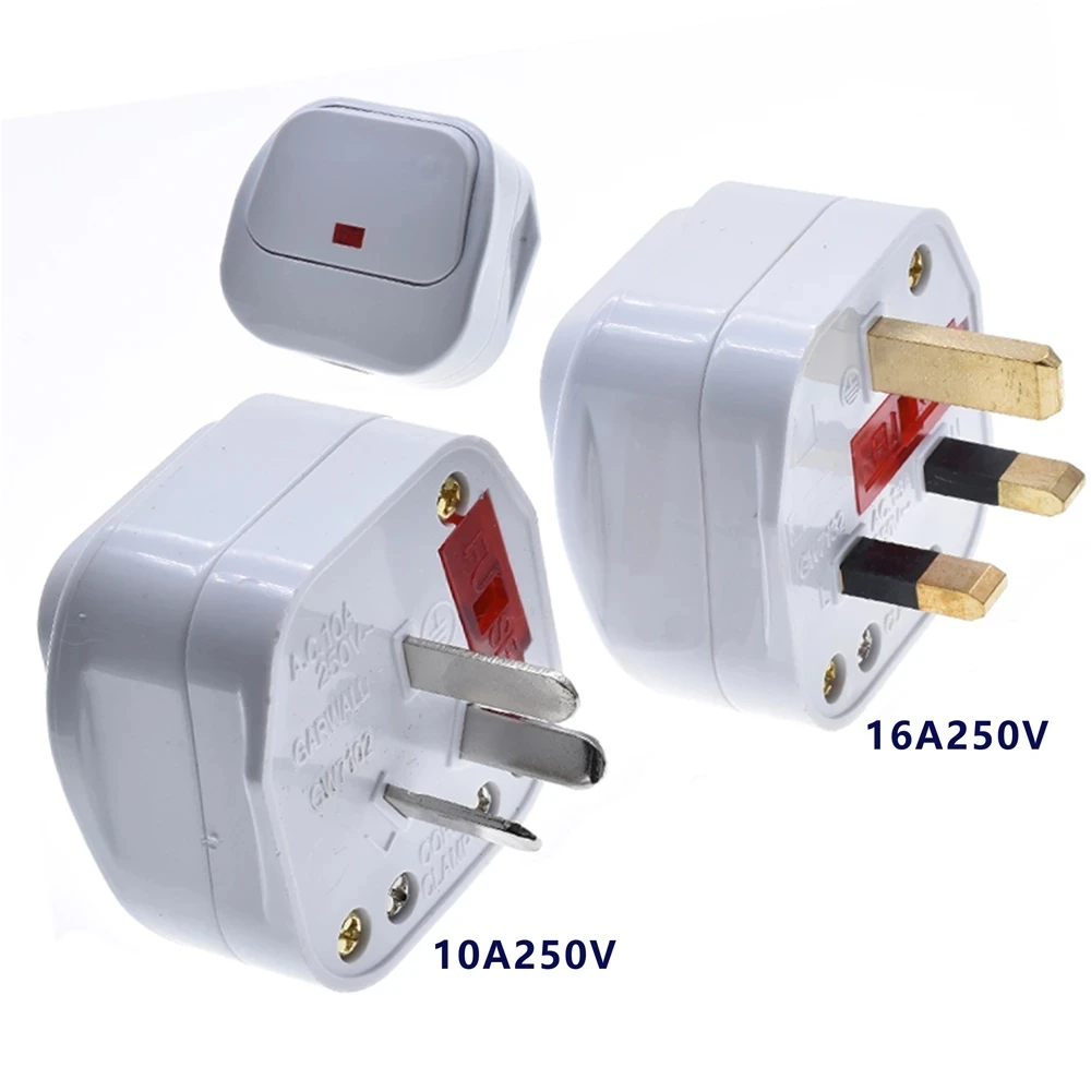 UK3Pin Switch 250V13A AC Power Plug With Switch Male Electrical Socket Fused Connect Cord Overload Rewireable Protection Adapter kedu kjd16 220v 240v 120v 4 5 pins magnetic push button on off switch with overload protection uvlo for power tool spare parts