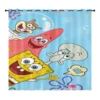 SpongeBob Home Decor Living Room Curtains Bathroom Curtain  Balcony Screen Living Room Bedroom Perforated Cartoon Cute  Blackout 3
