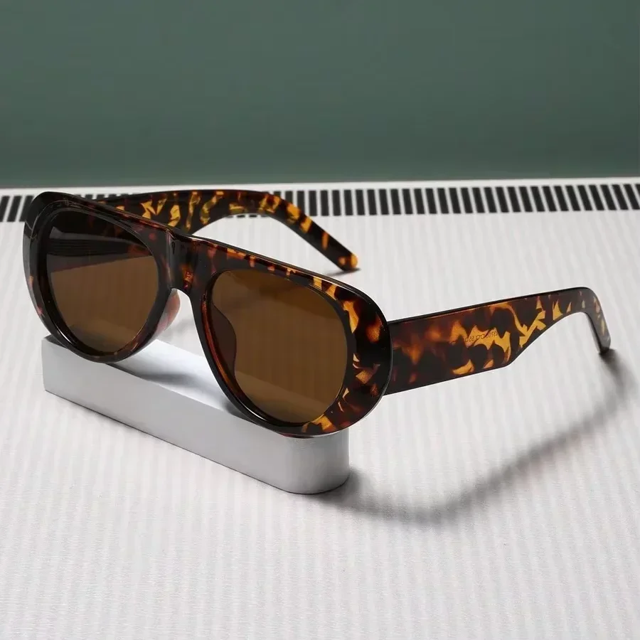 Vintage Oversized Oval Sunglasses Women Men New Fashion