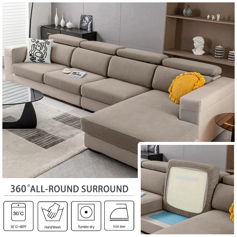 New Jacquard Sofa Seat Covers Stretch Sofa Couch Cover For Living Room Sofa Cushion Cover Protector Removable Washable Slipcover 5