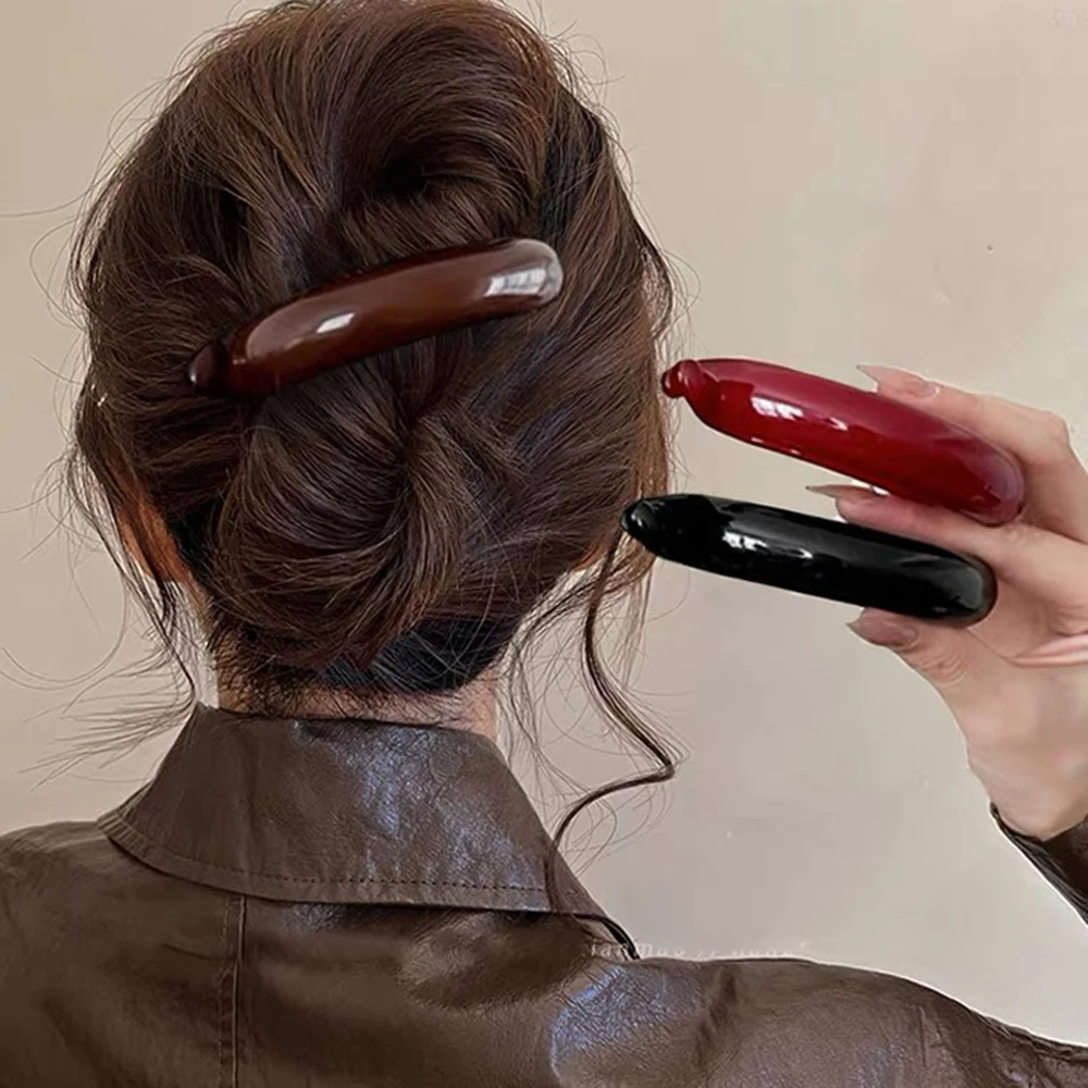 Banana Hair Claw Clips Clamp Barrettes For Women Korean Hairgrips Hairpin Girls Ponytail Hair Accessories Solid Color Headwear