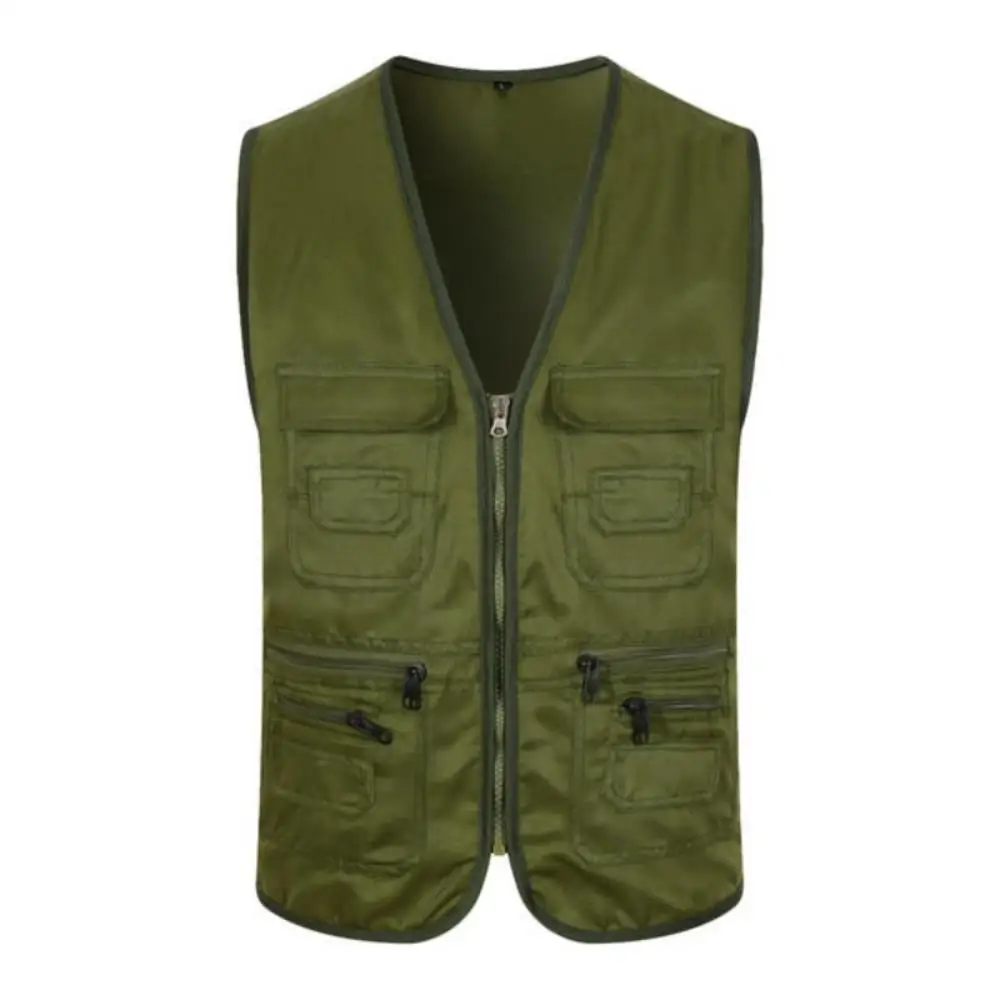 Vetement Peche Gilet Utilitaire Homme Vert - Maille - Multi-poches Pour Pêche, Camping, Extérieur - Taille XL - Occasion Vintage Veste De Peche