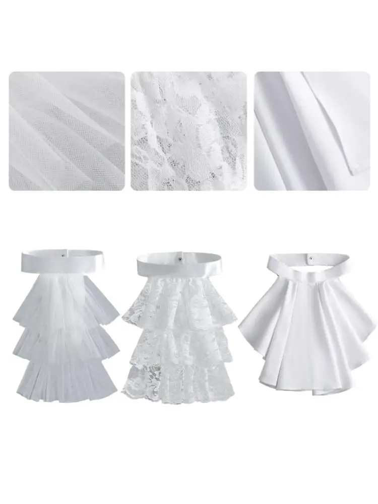Elegantes viktorianisches Kostümkragen, gerüschte Spitze, Jabot-Halskragen für Halloween-Partys, Cosplay, Vampire-Kostümkragen – Detail 22