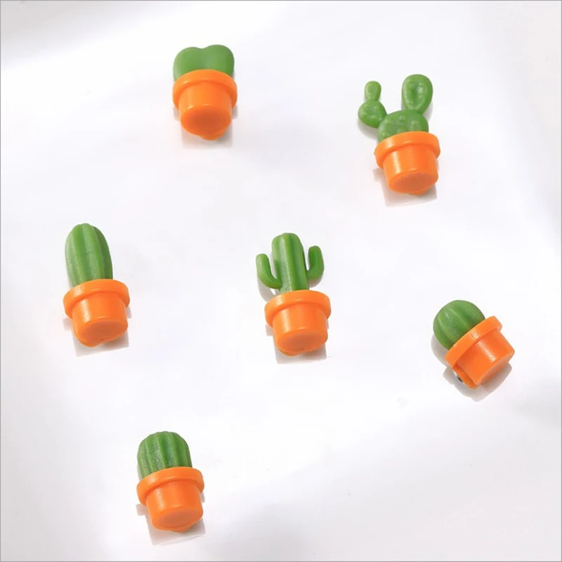 6PC/set of cute succulent plant refrigerator magnet button cactus refrigerator message sticker magnet sticker_voghion.com