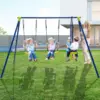 Babyjoy 440 lbs Swing Set 2-in-1 Kids Swing Stand w/Two Swings & One Glider for Backyard 4