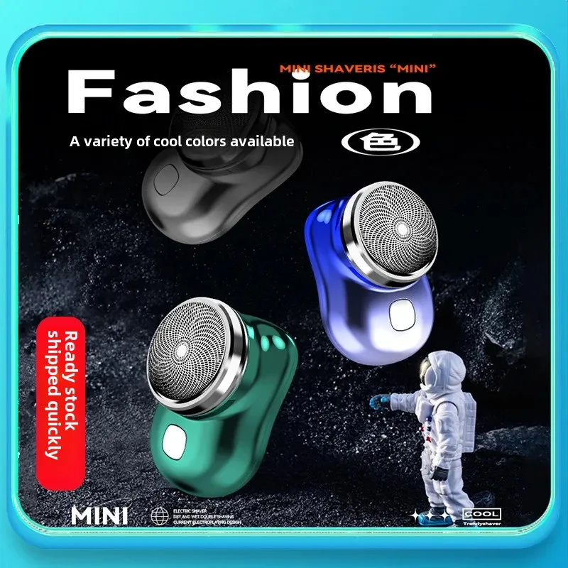 Portable Mini Mens Electric Shaver Rechargeable USB Travel Shaving Razor Compact Size Washing Beard Trimmer For Men